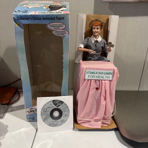Gemmy Other - Gemmy Vtg Lucy Does a TV Commercial Animated Figure Voiced‎ W/DVD in Box
